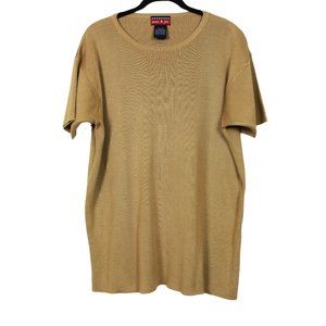 Mac & Jac Vintage Golden Yellow Short Sleeve Knit Top